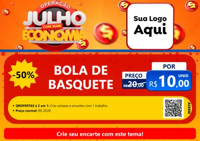 Modelo de Cartaz para Cartaz A4 Horizontal com o tema Operação Julho Com Mais Economia para Artigos Esportivos