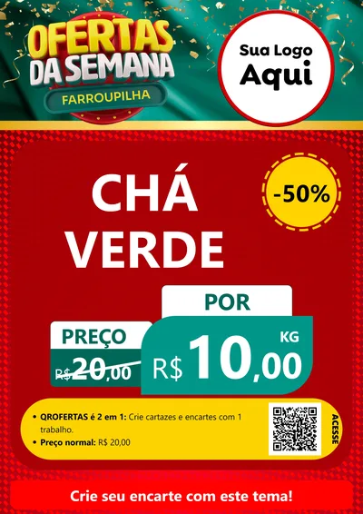 Modelo de Cartaz para Cartaz A4 Vertical com o tema Ofertas da Semana Farroupilha para Produtos Naturais