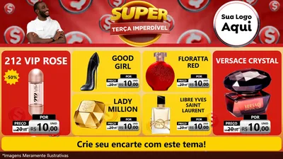 Modelo de TV para TV Horizontal com o tema Super Terça Imperdível para Perfumes