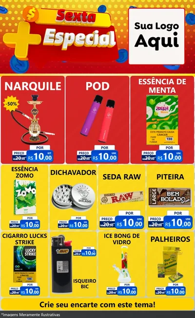 Modelo de Encarte para Encarte Grande com o tema Sexta Mais Especial para Tabacaria
