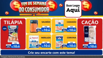 Modelo de TV para TV Horizontal com o tema Fim de Semana do Consumidor para Peixaria