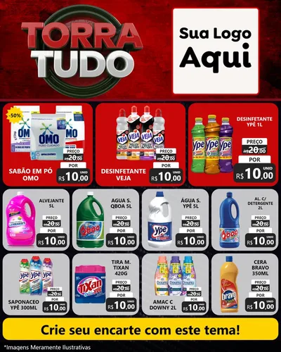Modelo de Rede Social para Feed Instagram com o tema Torra Tudo para Produtos de Limpeza