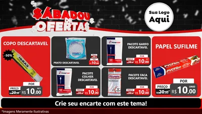 Modelo de TV para TV Horizontal com o tema Sabadou de Ofertas para Embalagens