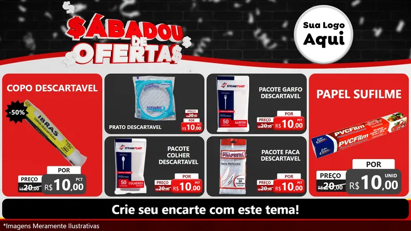 Modelo de TV para TV Horizontal com o tema Sabadou de Ofertas para Embalagens