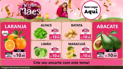 Modelo de TV para TV Horizontal com o tema Mês das Mães para Hortifrúti