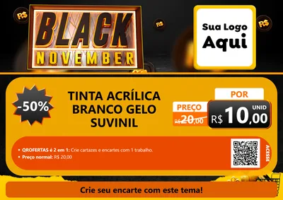 Modelo de Cartaz para Cartaz A4 Horizontal com o tema Black November para Tintas e Ferramentas