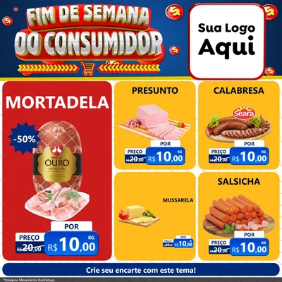 Modelo de Rede Social para Feed Facebook com o tema Fim de Semana do Consumidor para Frios e Laticínios