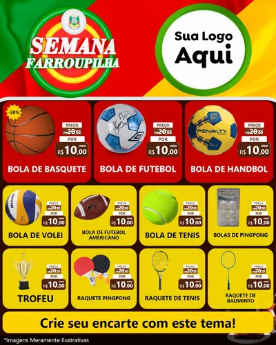 Modelo de Rede Social para Feed Instagram com o tema Semana Farroupilha para Artigos Esportivos