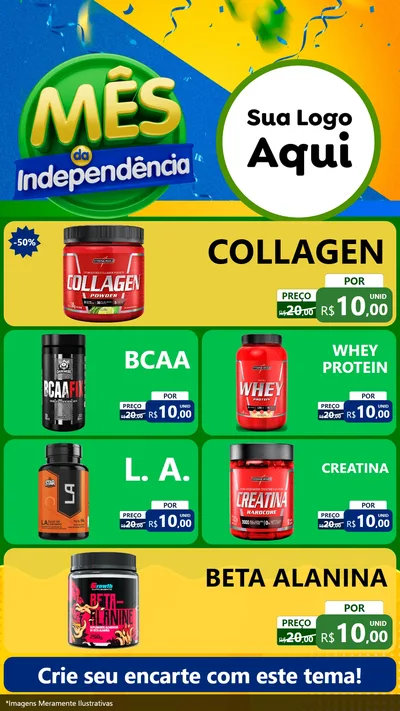 Modelo de TV para TV Vertical com o tema Mês da Independência para Suplementos alimentares