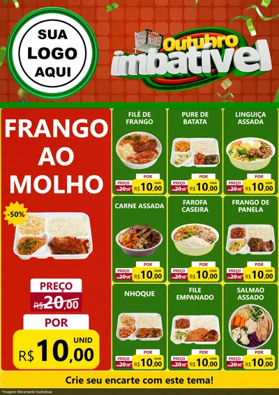 Modelo de Encarte para Encarte A4 Vertical com o tema Outubro Imbatível para Restaurante