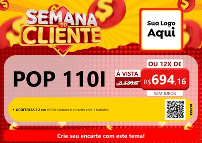 Modelo de Cartaz para Cartaz A4 Horizontal com o tema Semana do Cliente para Concessionaria de Motos