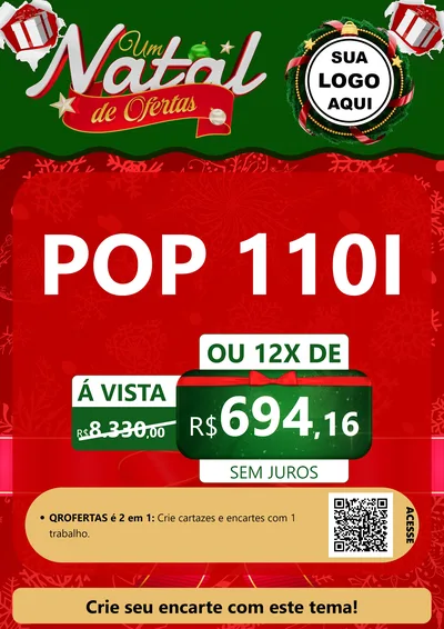 Modelo de Cartaz para Cartaz A4 Vertical com o tema Um Natal de Ofertas para Concessionaria de Motos