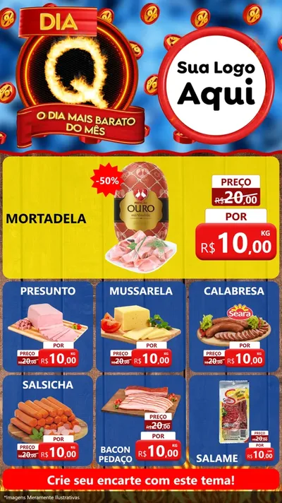 Modelo de Rede Social para Stories com o tema Dia Q - O Dia Mais Barato Do Mês para Frios e Laticínios
