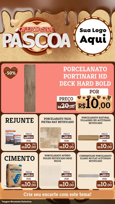 Modelo de Rede Social para Stories com o tema Ofertas de Páscoa para Pisos e revestimentos