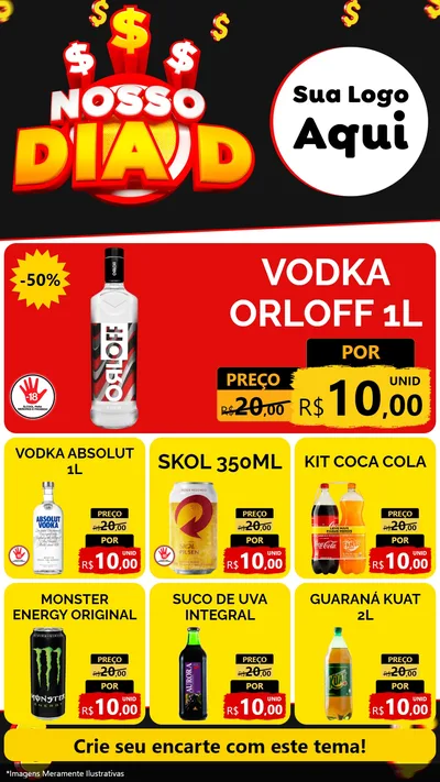 Modelo de Rede Social para Stories com o tema Nosso Dia D para Distribuidora de bebidas