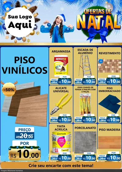 Modelo de Encarte para Encarte A4 Vertical com o tema Ofertas de Natal para Material para Construção