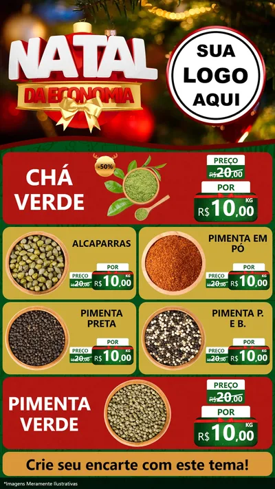 Modelo de TV para TV Vertical com o tema Natal da Economia para Produtos Naturais