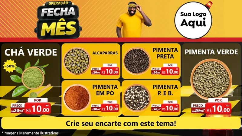 Modelo de TV para TV Horizontal com o tema Operação Fecha Mês para Produtos Naturais