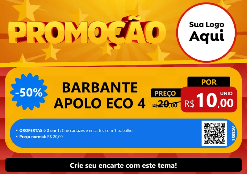 Modelo de Cartaz para Cartaz A4 Horizontal com o tema Promoção para Armarinho e Aviamentos