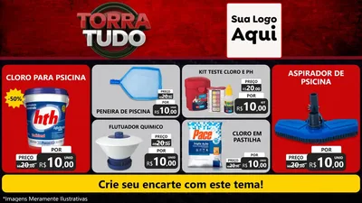 Modelo de TV para TV Horizontal com o tema Torra Tudo para Produtos para Piscina