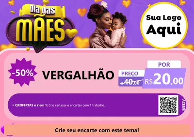 Modelo de Cartaz para Cartaz A4 Horizontal com o tema Dia das Mães para Ferragens