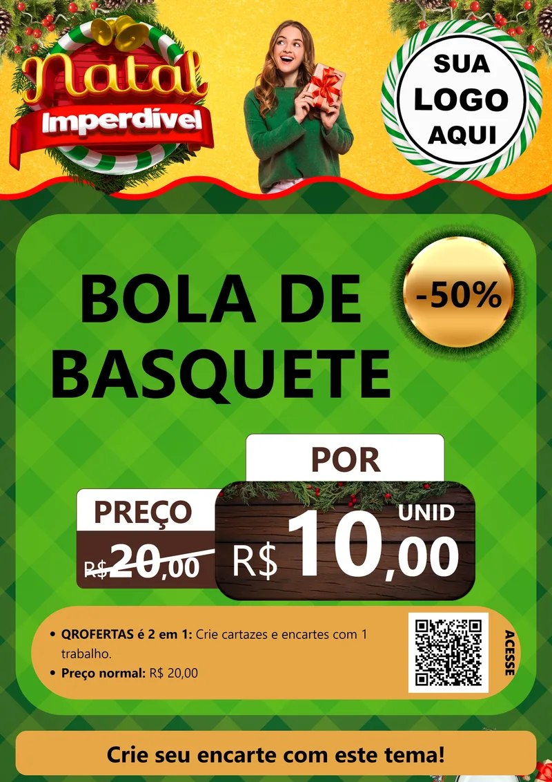 Modelo de Cartaz para Cartaz A4 Vertical com o tema Natal Imperdível para Artigos Esportivos