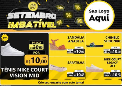 Modelo de Encarte para Encarte A4 Horizontal com o tema Setembro Imbatível para Calçados