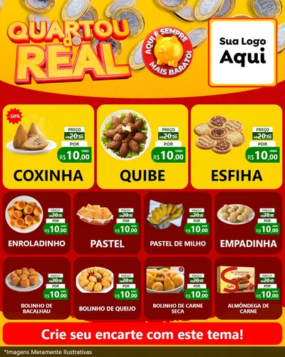 Modelo de Rede Social para Feed Instagram com o tema Quartou do Real para Salgadaria