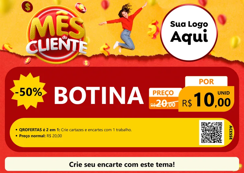 Modelo de Cartaz para Cartaz A4 Horizontal com o tema Mês do Cliente para Agropecuária