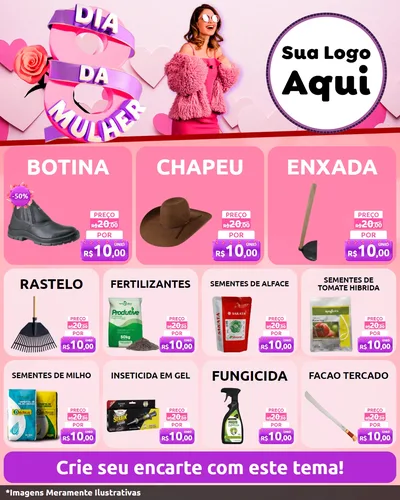 Modelo de Rede Social para Feed Instagram com o tema Dia da Mulher para Agropecuária
