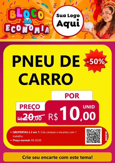Modelo de Cartaz para Cartaz A4 Vertical com o tema Bloco da Economia para Auto peças