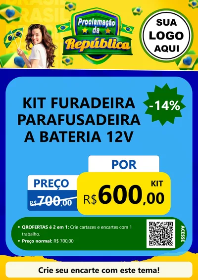 Modelo de Cartaz para Cartaz A4 Vertical com o tema Proclamação da República para Maquinas e Ferramentas