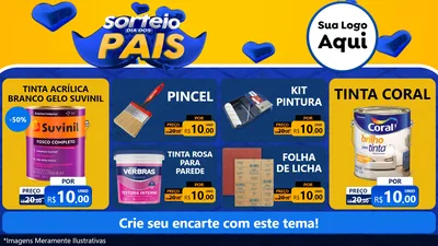 Modelo de TV para TV Horizontal com o tema Sorteio Dia dos Pais para Tintas e Ferramentas