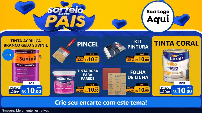 Modelo de TV para TV Horizontal com o tema Sorteio Dia dos Pais para Tintas e Ferramentas