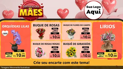 Modelo de TV para TV Horizontal com o tema Semana das Mães para Floricultura e jardim