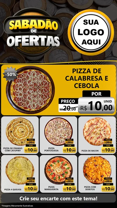 Modelo de Rede Social para Stories com o tema Sabadão de Ofertas para Pizzaria
