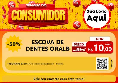Modelo de Cartaz para Cartaz A4 Horizontal com o tema Semana do Consumidor para Higiene Pessoal