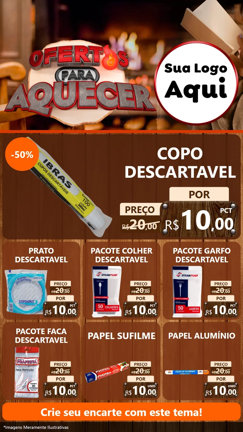 Modelo de Rede Social para Stories com o tema Ofertas Para Aquecer para Embalagens
