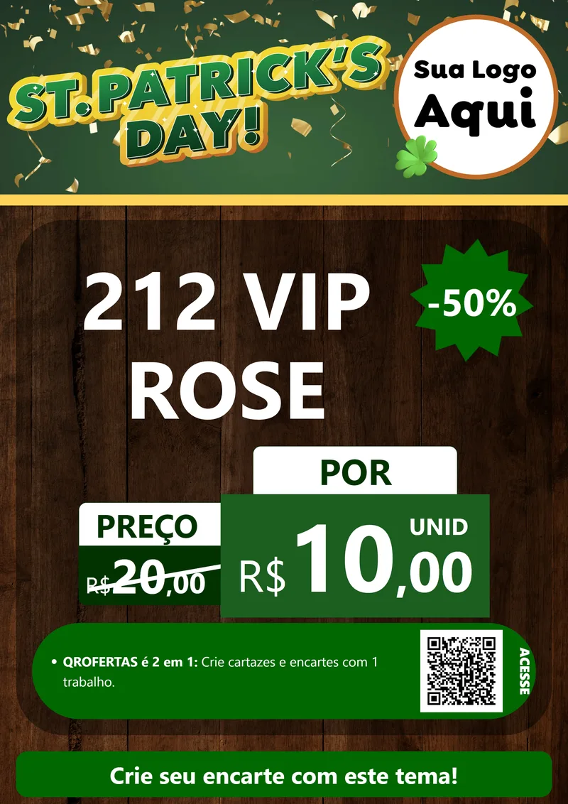 Modelo de Cartaz para Cartaz A4 Vertical com o tema St Patriks Day para Perfumes