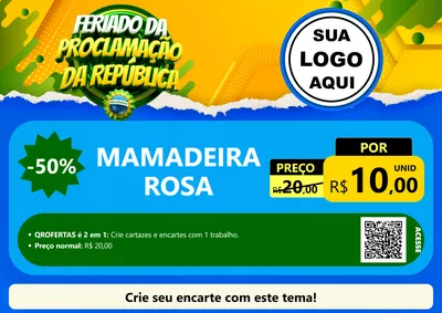Modelo de Cartaz para Cartaz A4 Horizontal com o tema Feriado da Proclamação da República para Bebês