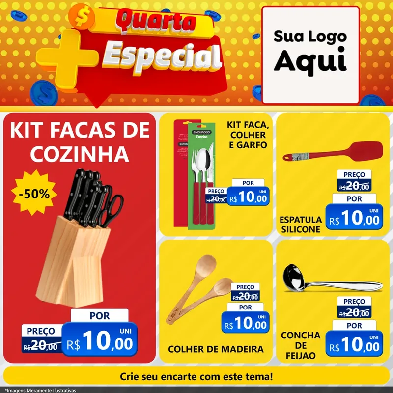 Modelo de Rede Social para Feed Facebook com o tema Quarta Mais Especial para Utilidades Domésticas