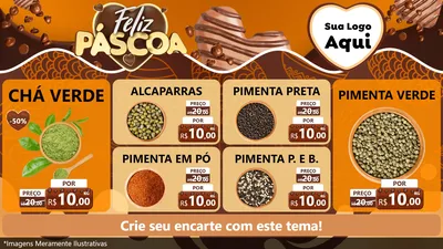 Modelo de TV para TV Horizontal com o tema Feliz Páscoa para Produtos Naturais