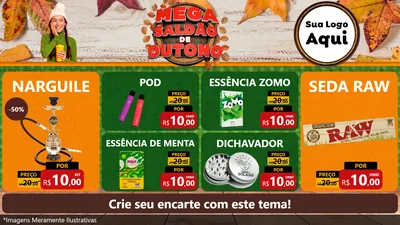 Modelo de TV para TV Horizontal com o tema Mega Saldão de Outono para Tabacaria