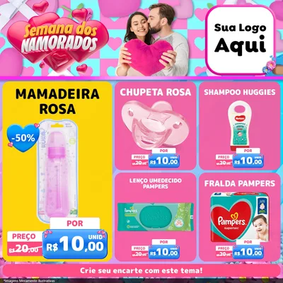 Modelo de Rede Social para Feed Facebook com o tema Semana dos Namorados para Bebês