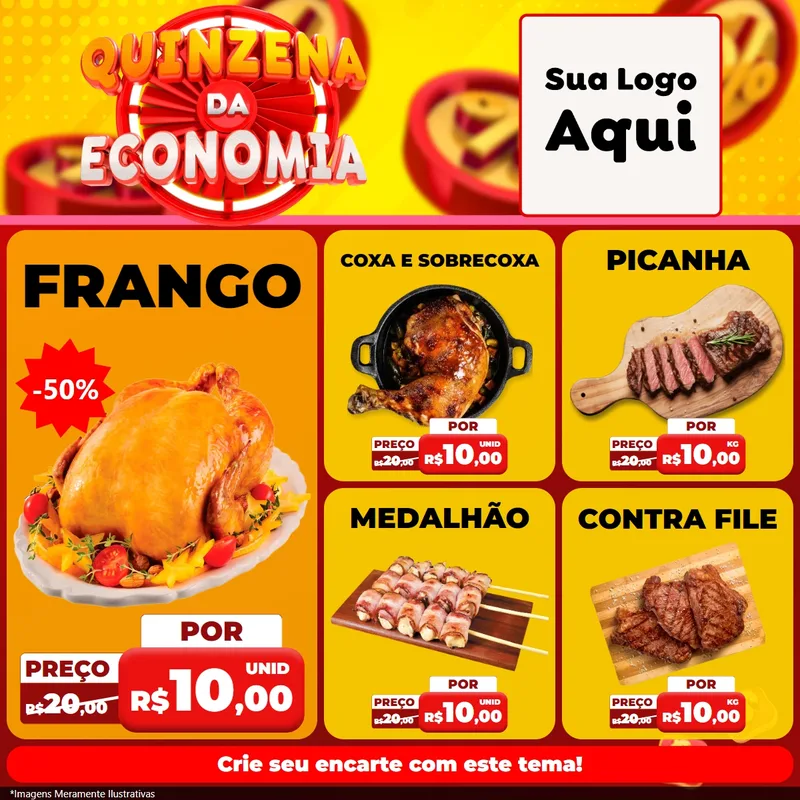 Modelo de Rede Social para Feed Facebook com o tema Quinzena Da Economia para Assados