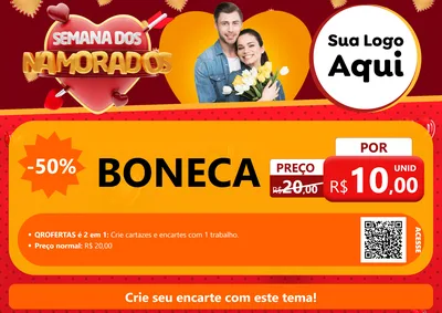 Modelo de Cartaz para Cartaz A4 Horizontal com o tema Semana dos Namorados para Brinquedos