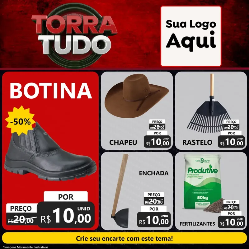 Modelo de Rede Social para Feed Facebook com o tema Torra Tudo para Agropecuária