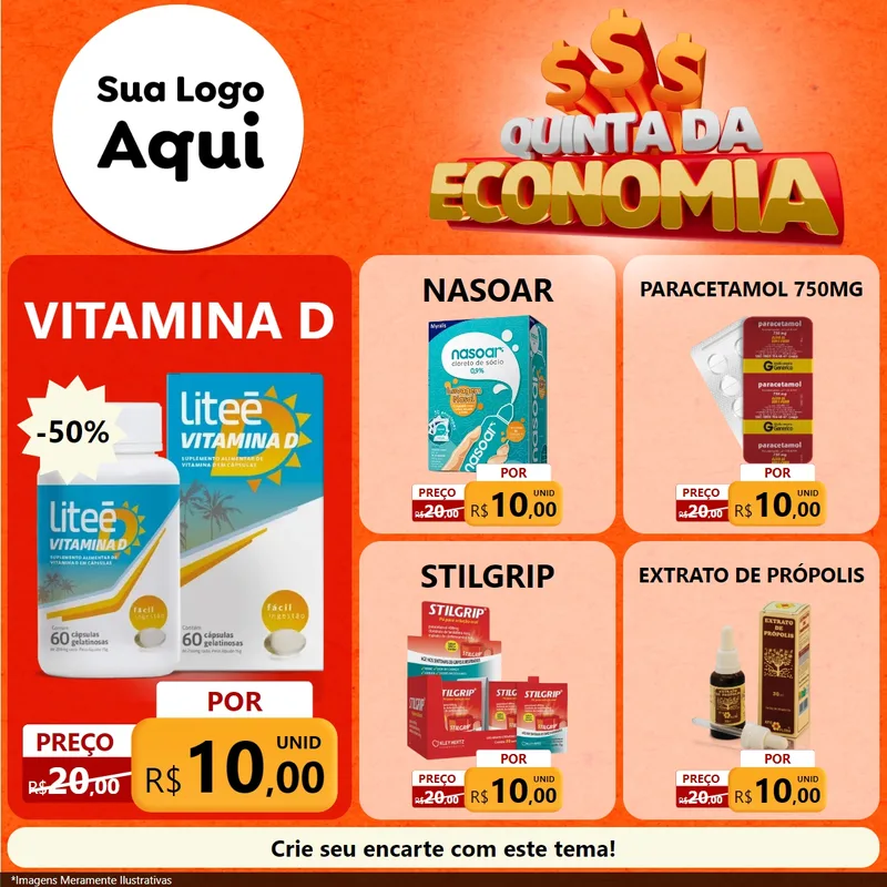 Modelo de Rede Social para Feed Facebook com o tema Quinta da Economia para Farmácia