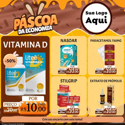 Modelo de Rede Social para Feed Facebook com o tema Páscoa da Economia para Farmácia