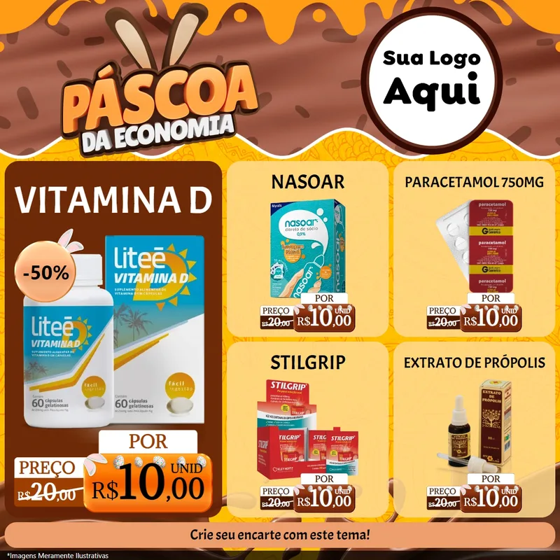 Modelo de Rede Social para Feed Facebook com o tema Páscoa da Economia para Farmácia